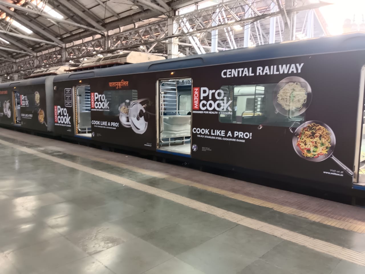 Advertising on a local train